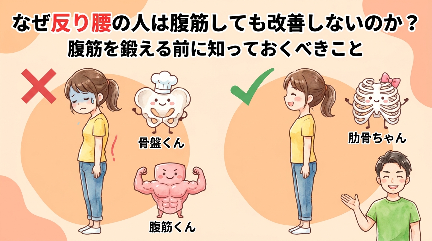 【腹筋しても反り腰は改善しない⁈】